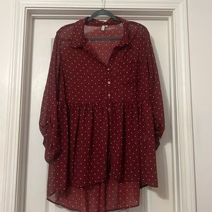 Polka Dot Baby Doll high low shirt